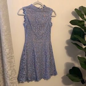 Like new open back blue lace dress